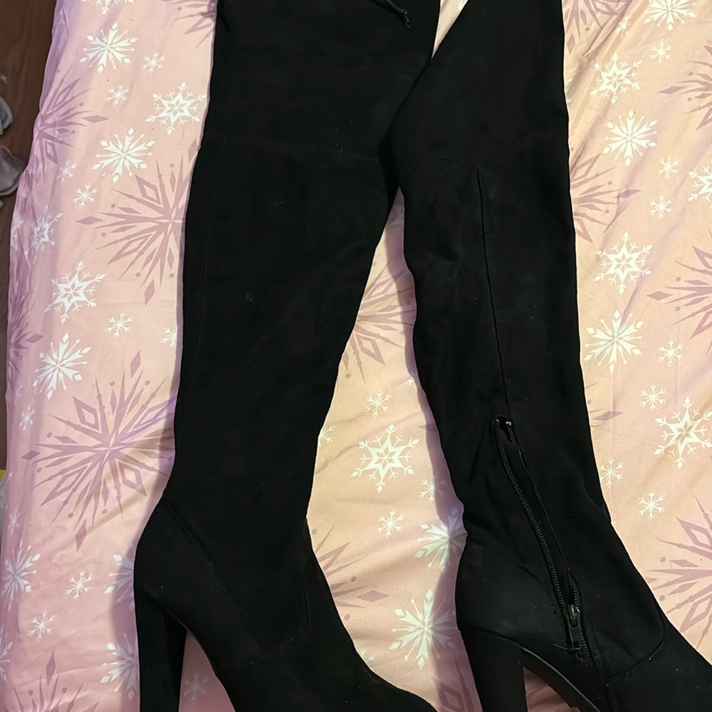 Knee high black boots